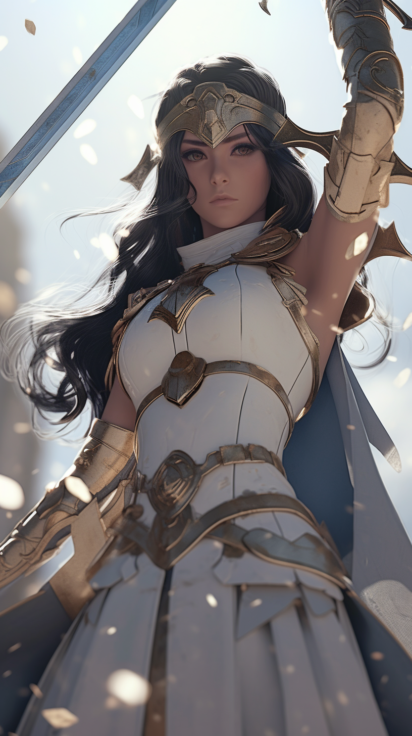 手机全屏纯白壁纸(精美手机壁纸 白色铠甲天使美女战士 绝美的脸庞