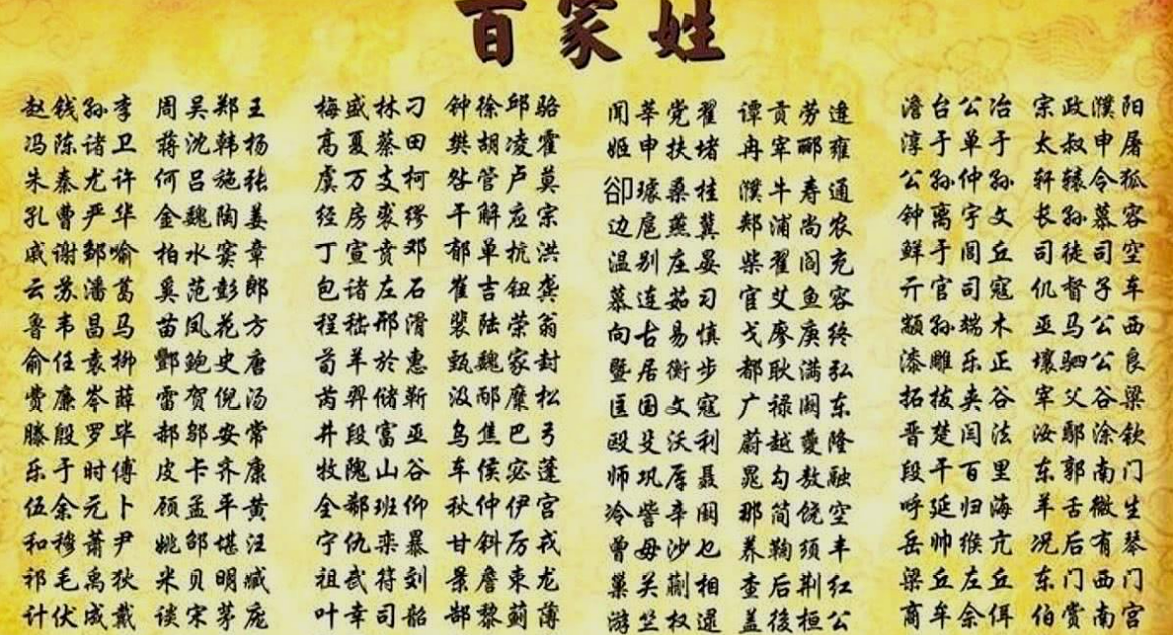 中国人口最多的十大姓氏排名：王、李领衔，张、刘、陈等紧随其后