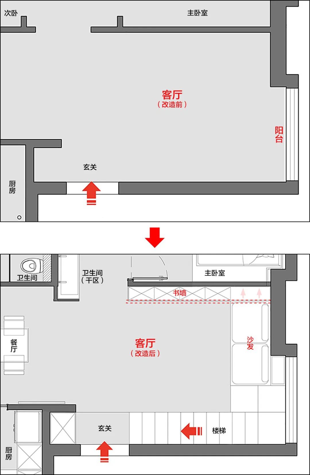 北京63㎡爆改出三室二厅，塞下一家四口，卫浴还能干湿分离