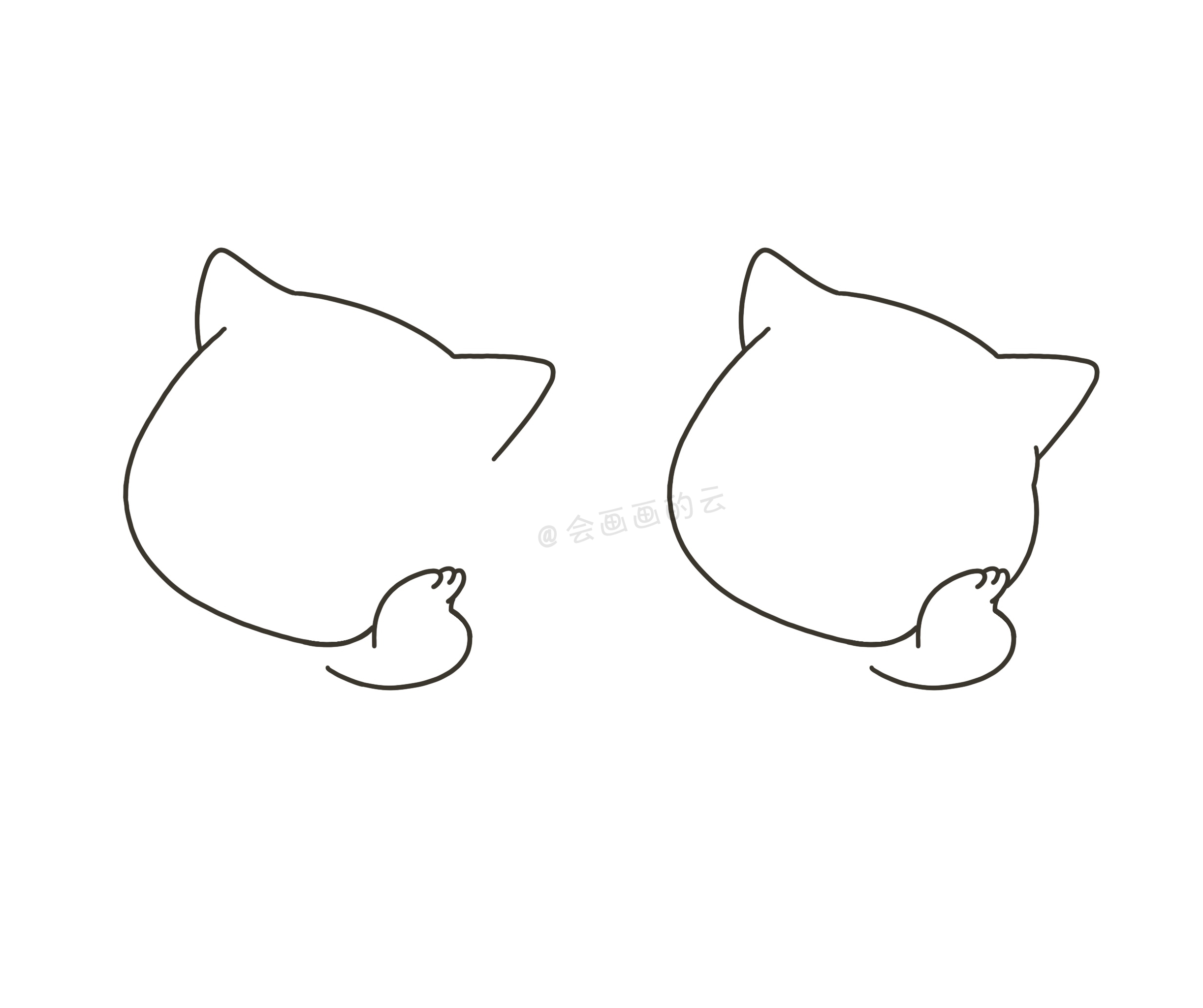 简笔画教程：详细图文讲解三款猫咪的画法，你学会了吗？