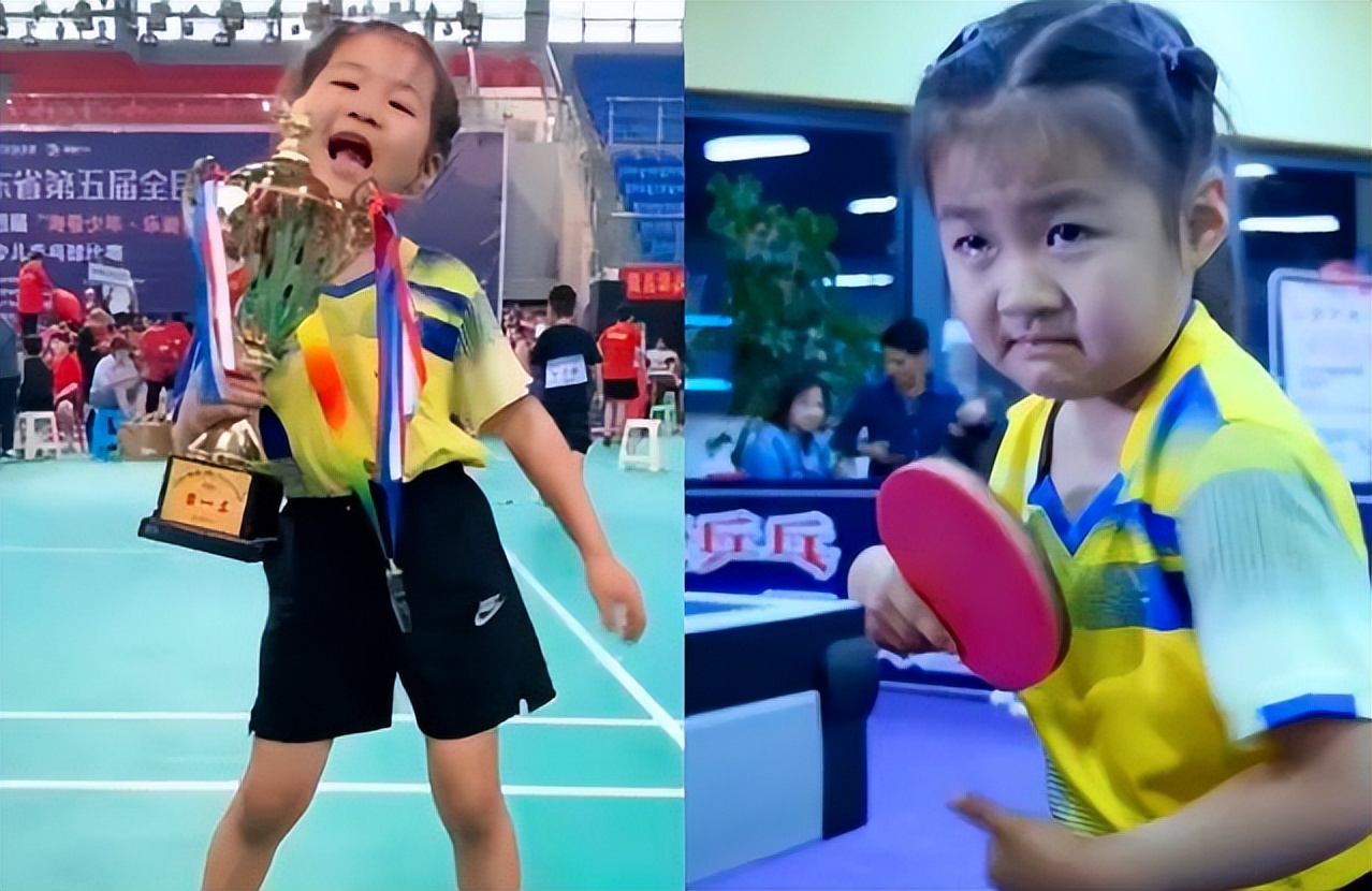山东乒乓神童神似福原爱,5岁获全国少儿总冠军，与张继科同台竞技