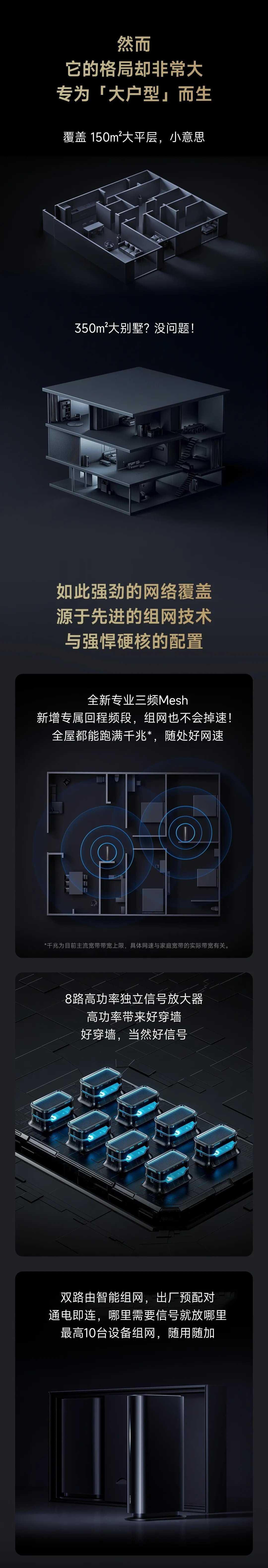 别墅级信号覆盖，小米三频Mesh路由发布