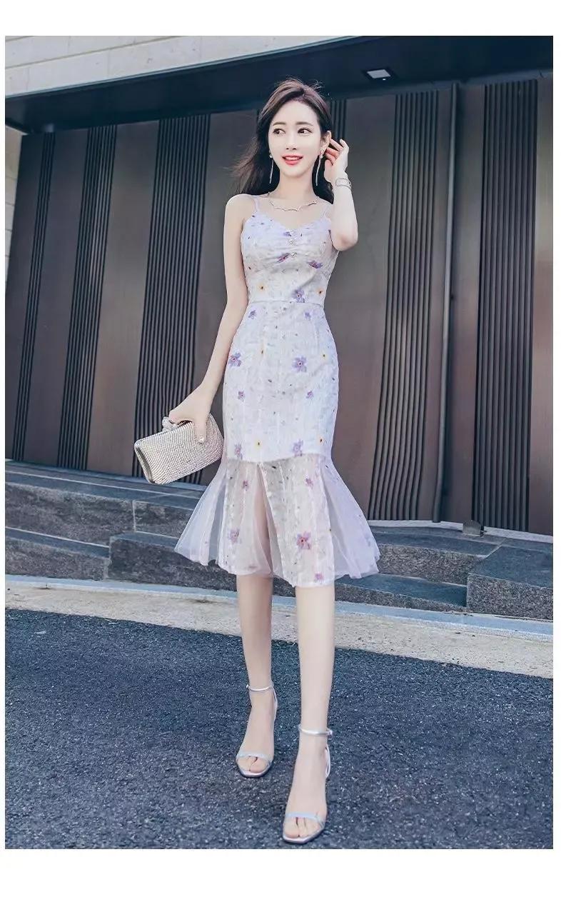 吊带碎花鱼尾裙，清新飘逸，小仙女必备喜欢关注一下谢谢