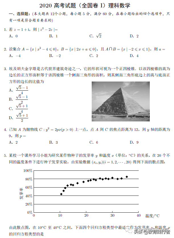 2022年十二年高考数学全国卷合集