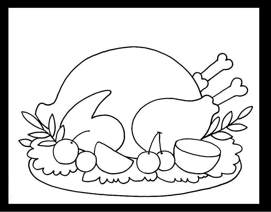 儿童画教程|感恩节快到了,教你画《美味的烤火鸡》