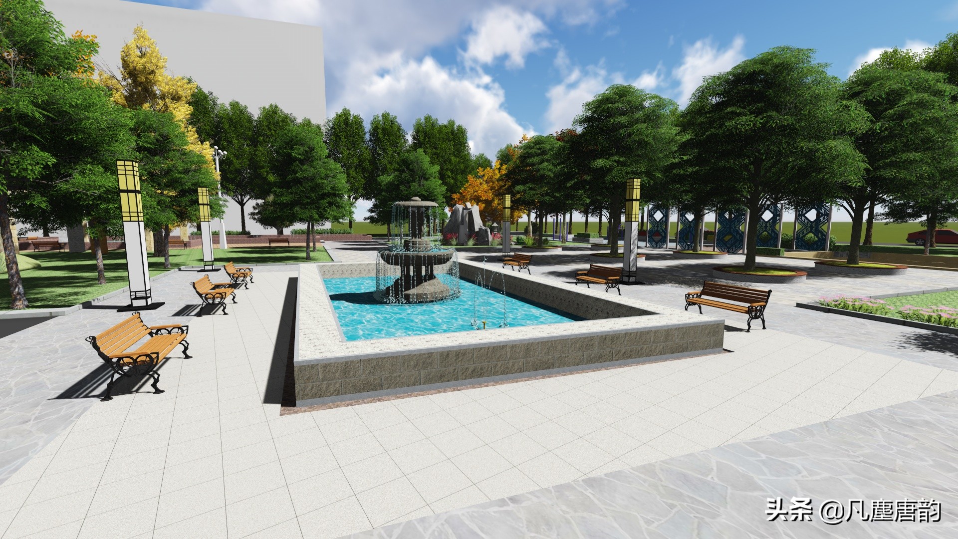 文化广场景观效果图(空间随想系列之景观——休闲文化广场)