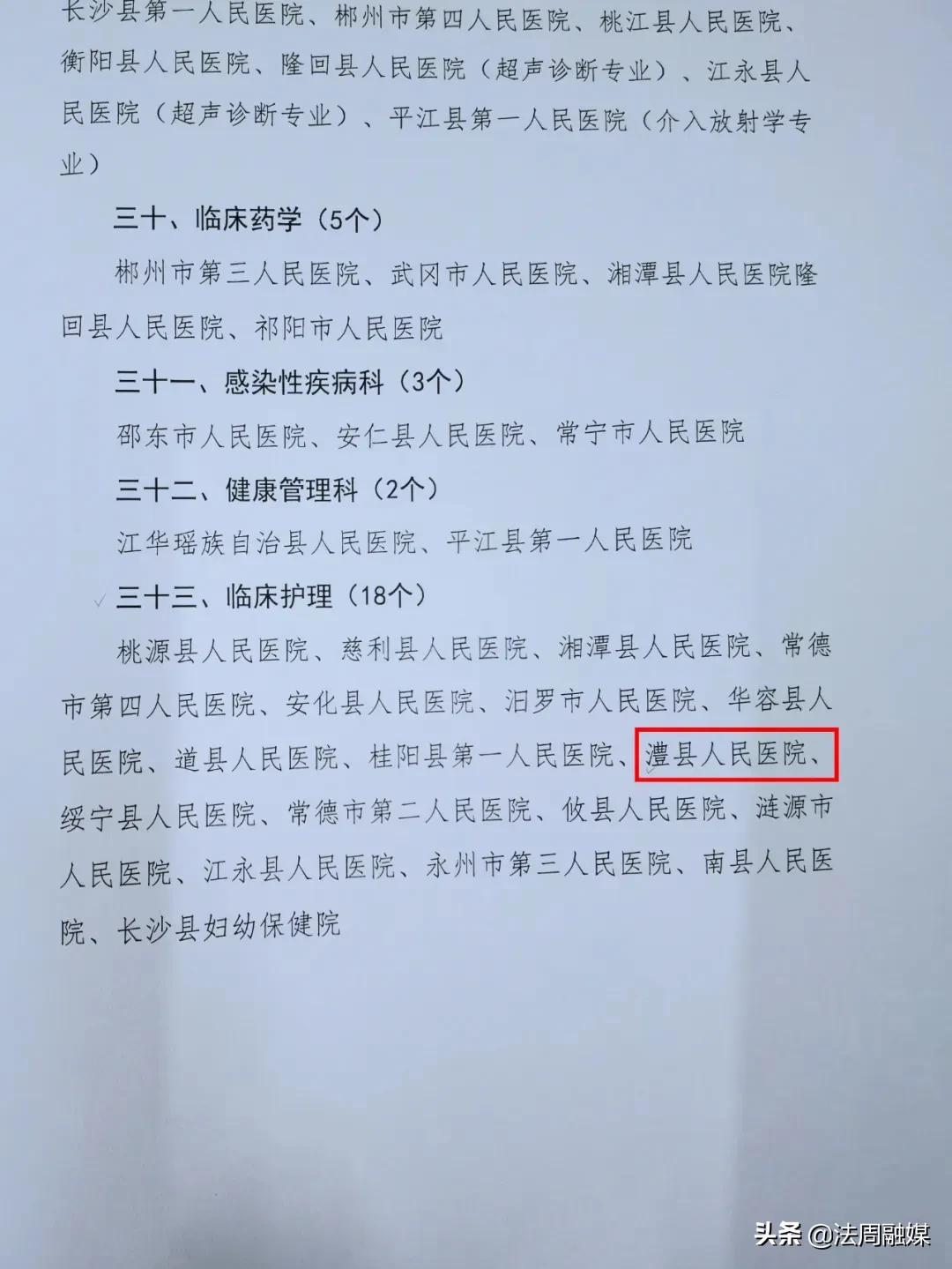 澧县人民医院7个专科获批“湖南省临床重点专科建设项目”