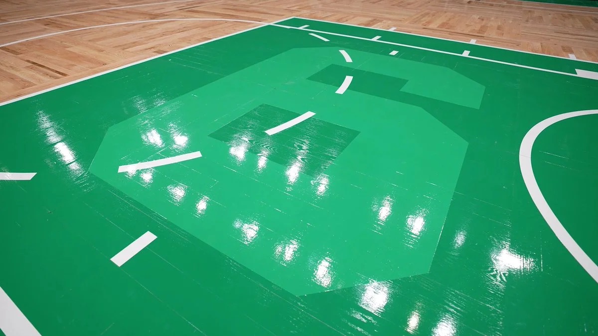科比退役主场地板图片(这大概是篮球界最有名气的球场地板)