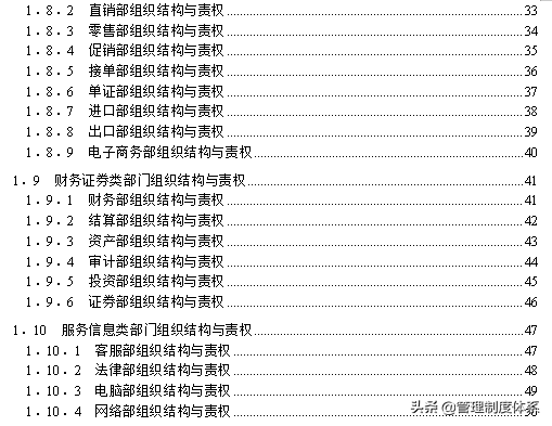 企业各部门组织结构设计与责权范本（56页）