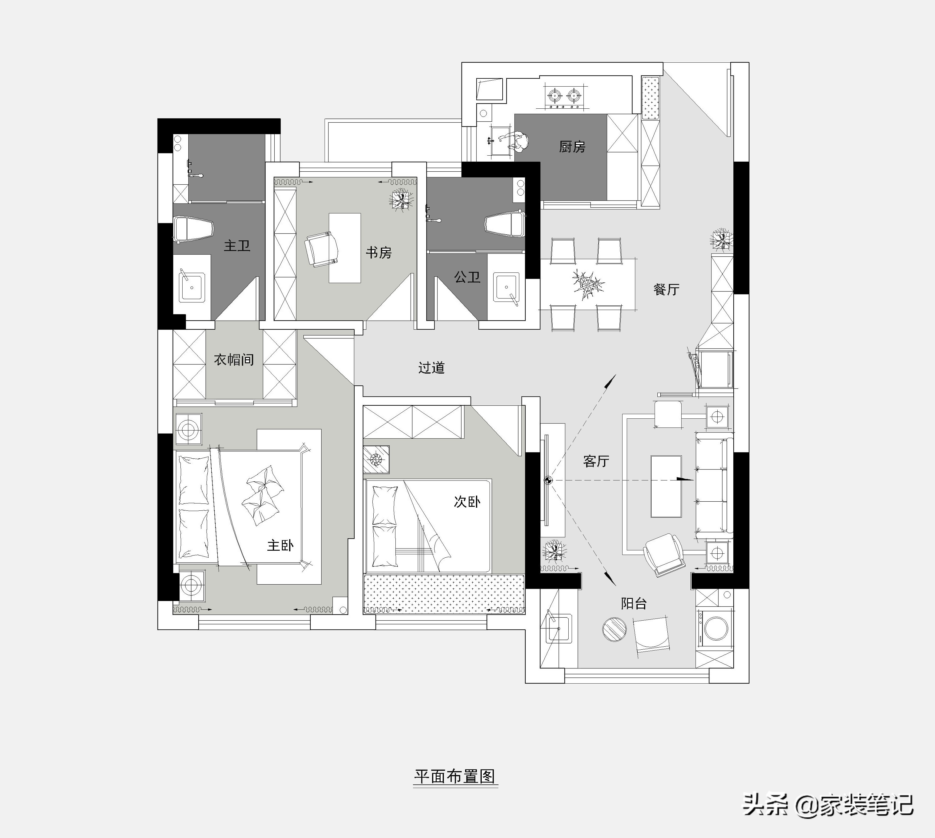 广州夫妻80㎡的新房，利用率很高，不仅有三房，主卧室还有衣帽间