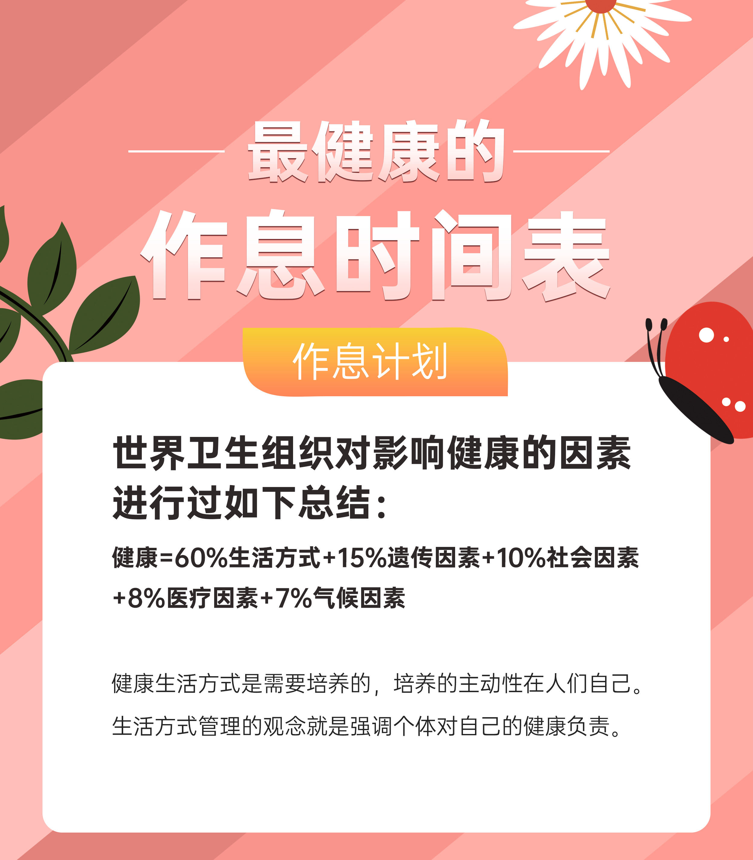 世衛組織給的最佳生活作息表