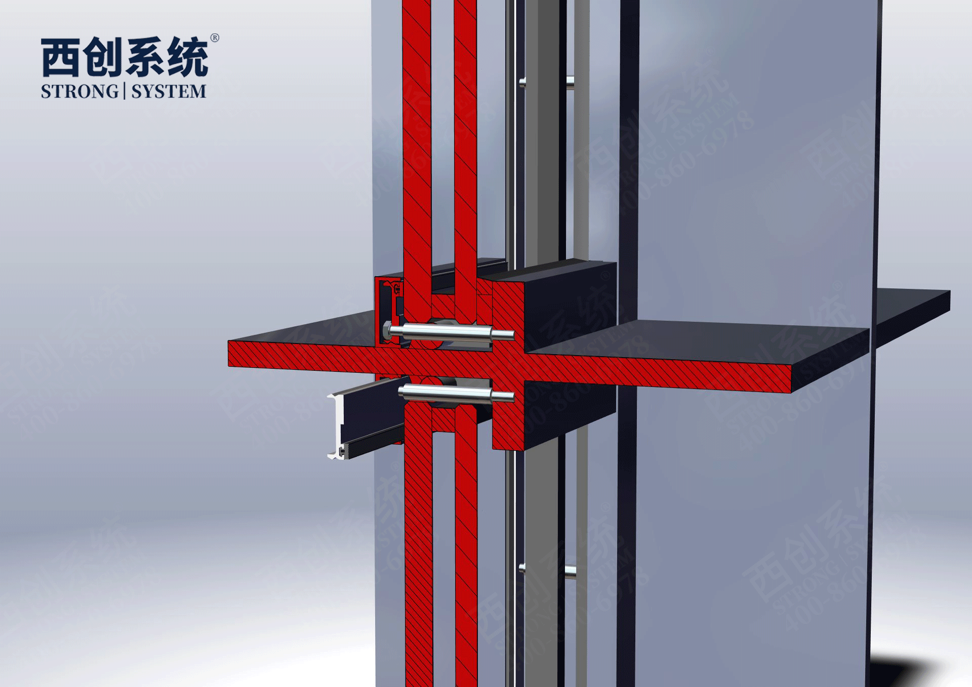 西創(chuàng)系統(tǒng)隱式十字精制鋼幕墻系統(tǒng)實際應(yīng)用效果(圖8)