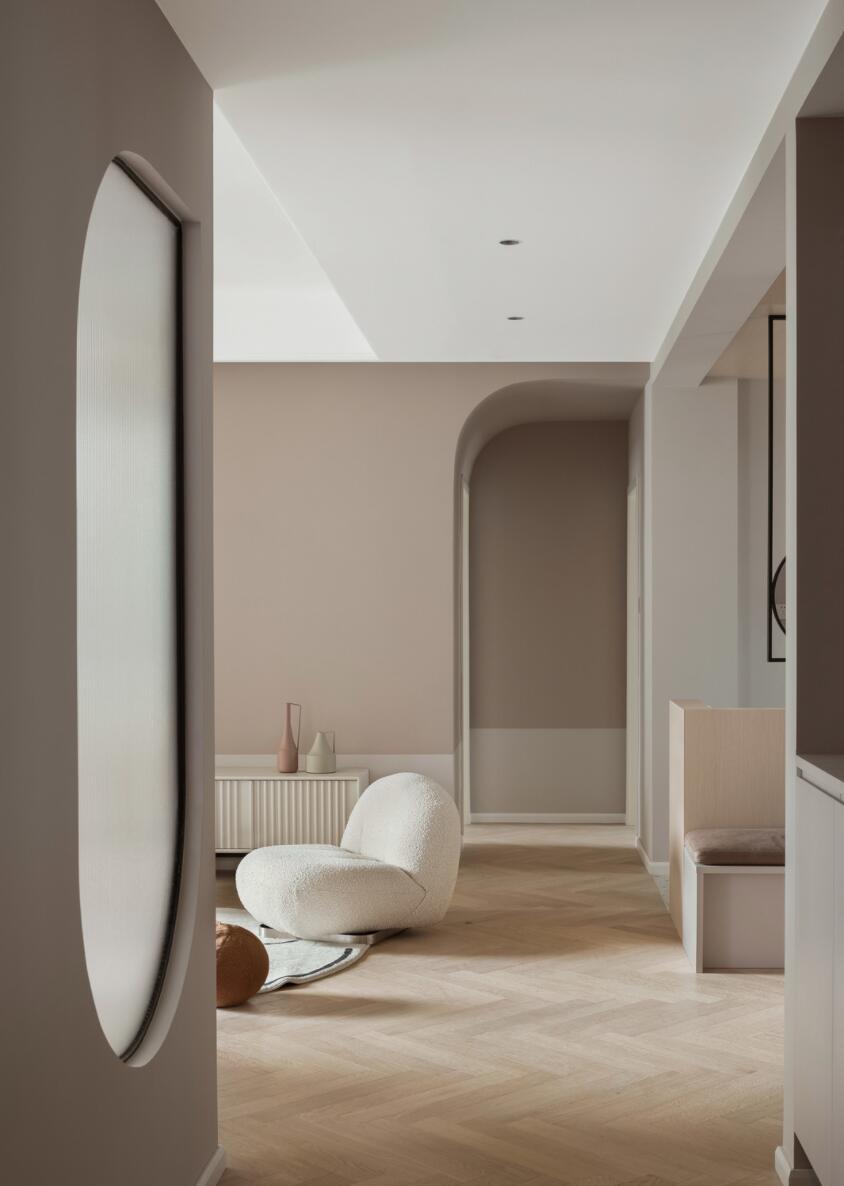 她115㎡家，堪称“横厅改造模板”，只是换个思路，立马通透多了