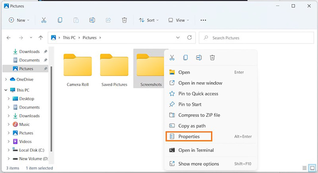 如何在 Windows 11 中更改屏幕截圖文件夾位置