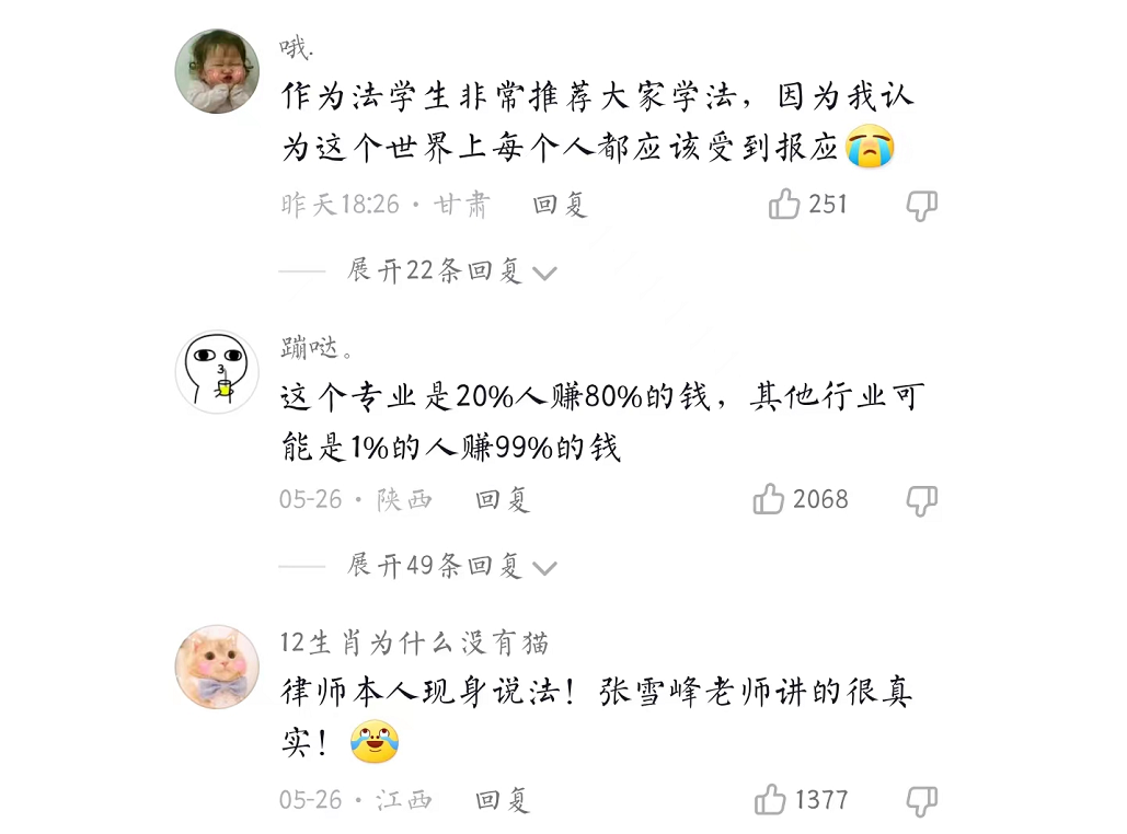 张雪峰讲法学：“20%的人赚了80%的钱”，体制内外的差距有点大