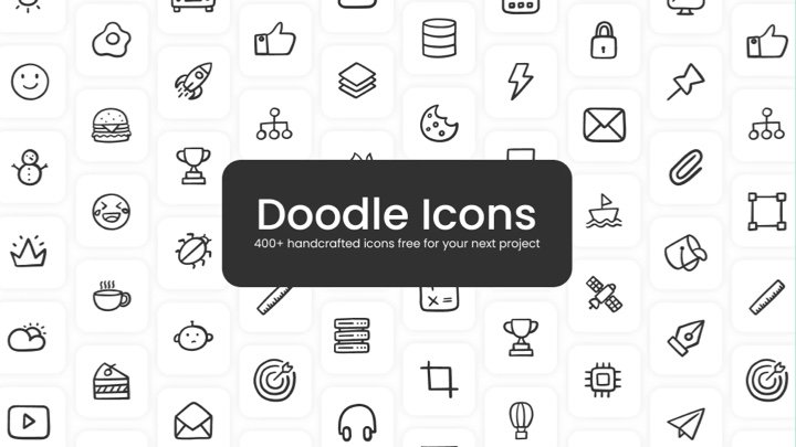 涂鸦手绘图软件(Doodle Icons - 一组免费商用的涂鸦风格图标库，可爱轻快又独特)