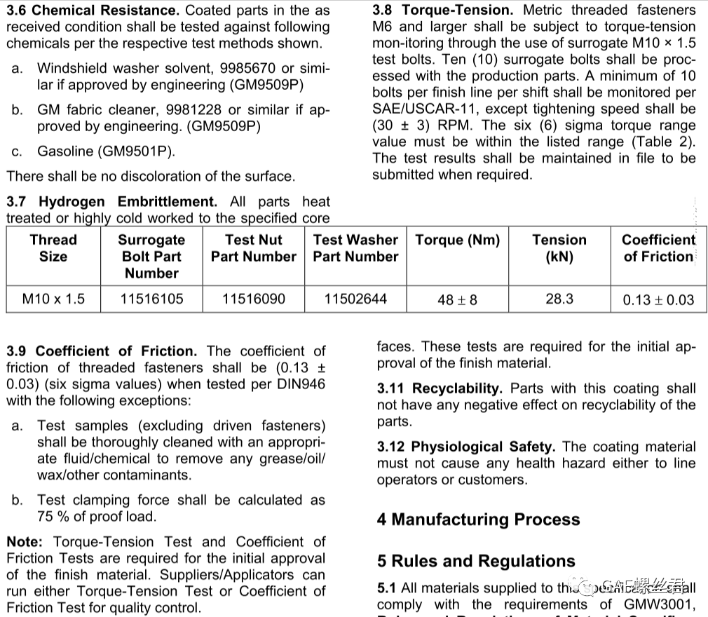 美系（含特斯拉）螺栓摩擦系数测试和要求