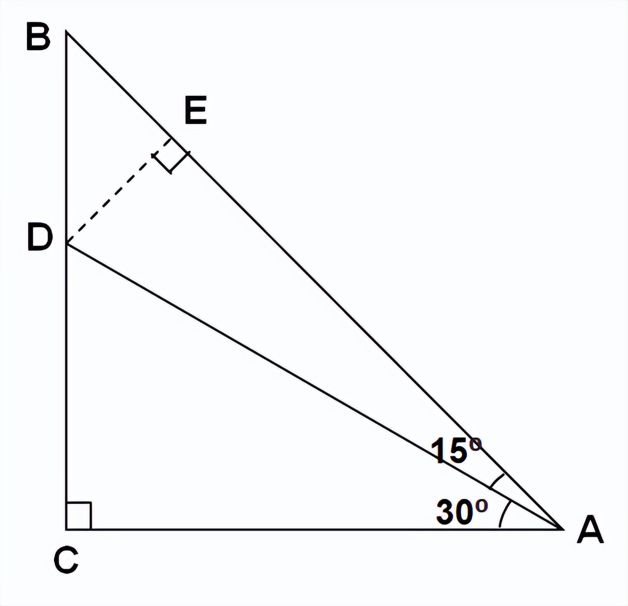 3,几何法:如图,三角形abc是等腰直角三角形,角c是直角,角cad是30度角.