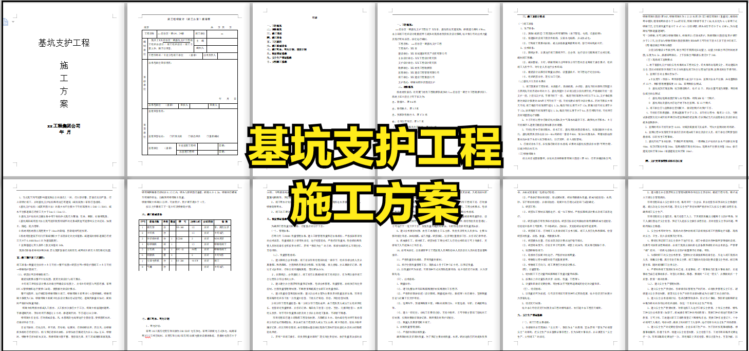 中建全套施工方案，不愧是行业标杆，包含各个分项工程，标准范本