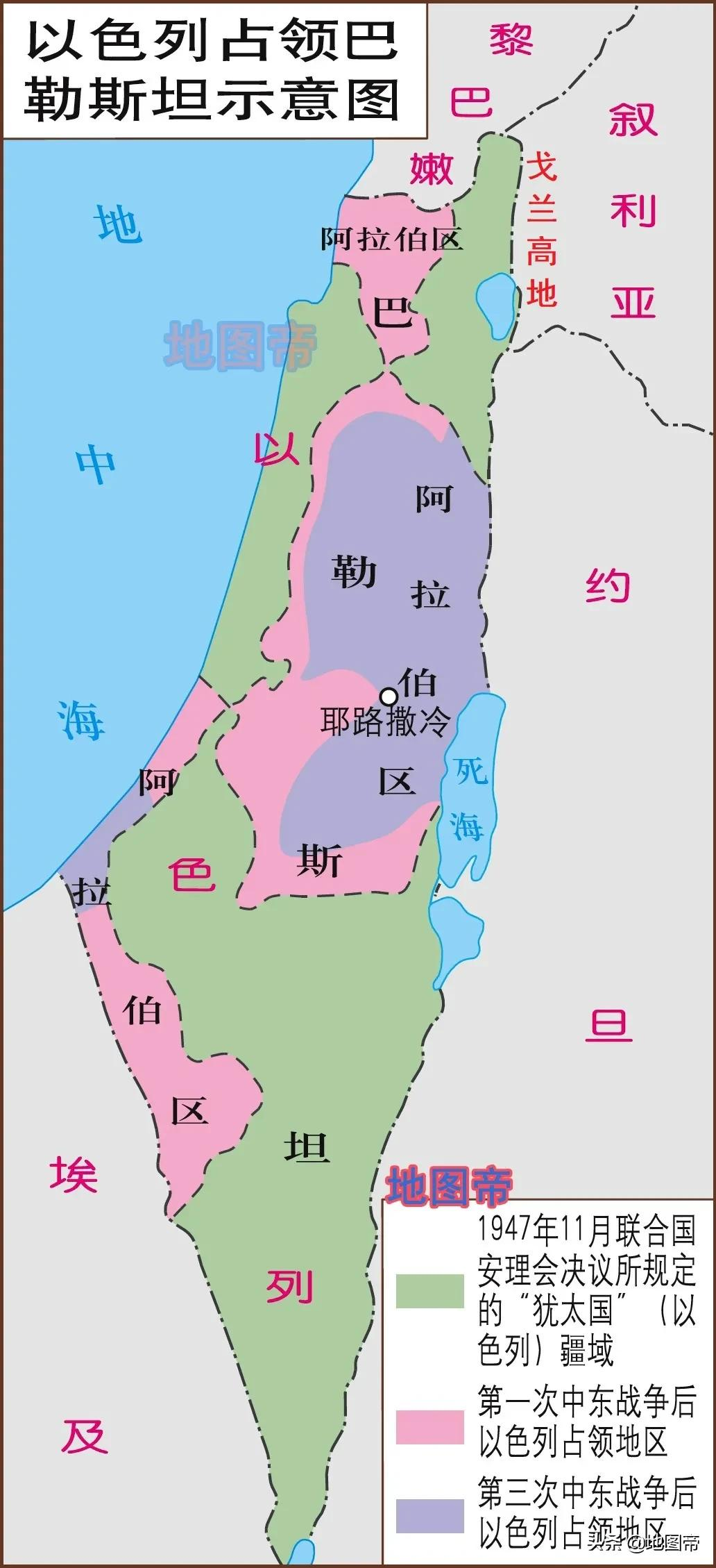 以色列邻国地图图片