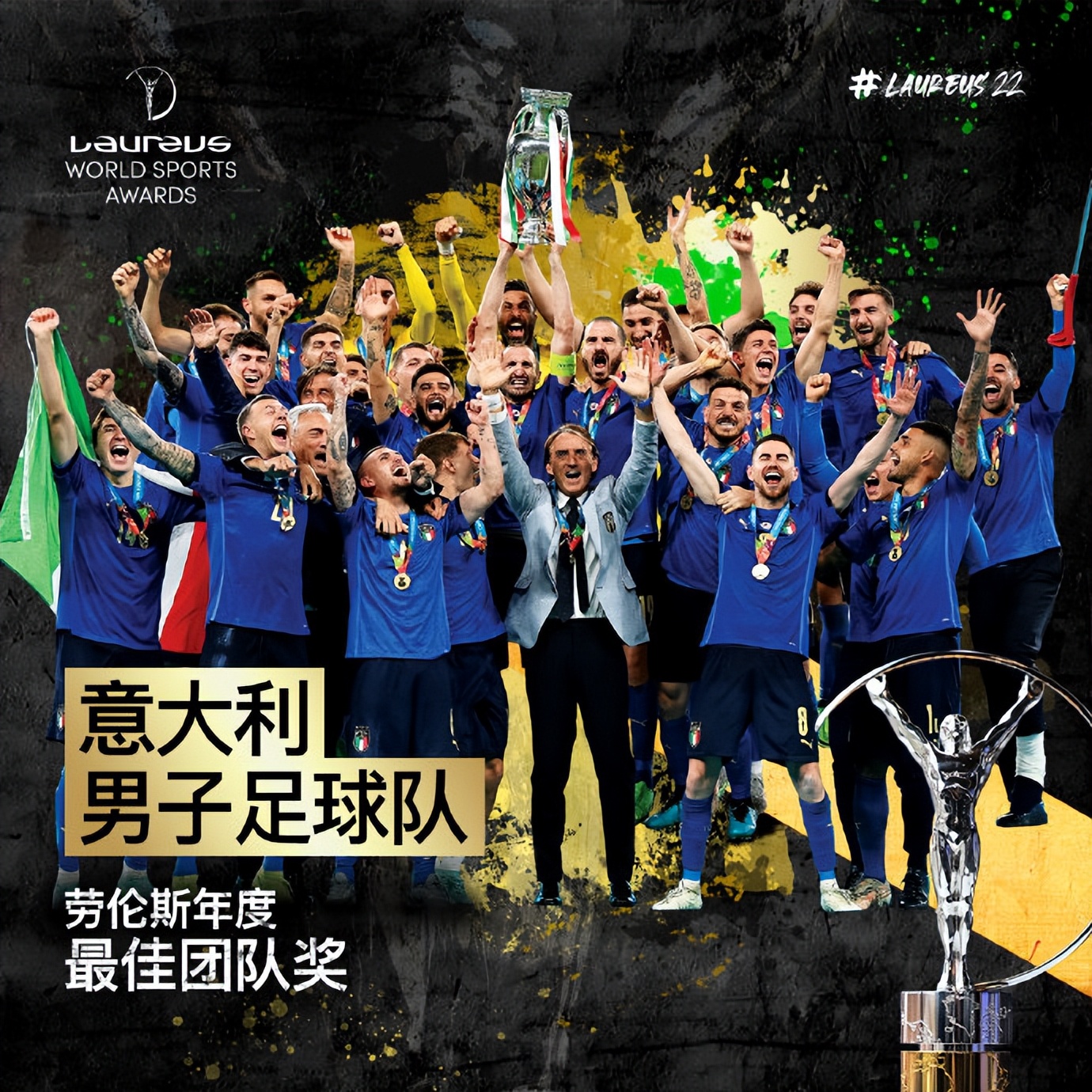 意大利足球队最佳团队(劳伦斯奖：维斯塔潘首次获奖 意大利队获“最佳团队”)