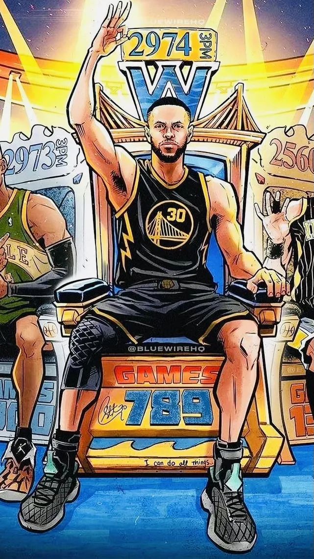 库里壁纸背影漫画(「球星壁纸第63期」:库里漫画壁纸,请拿走你偶像的