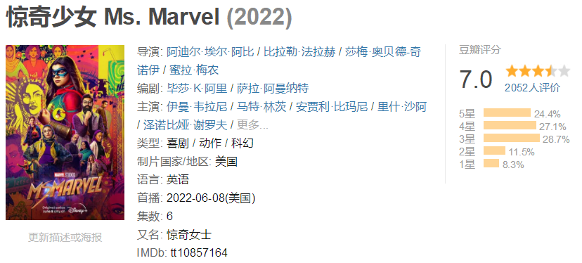 又一部漫威新剧上线，但却只被观众评出7.0分