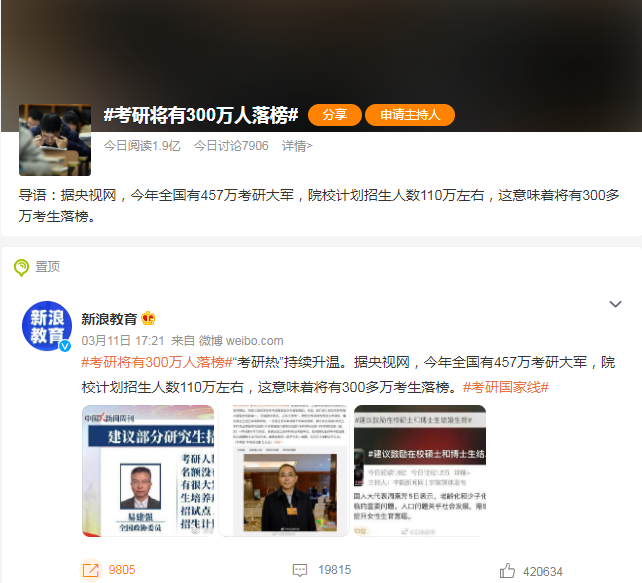 2022年考研国家分数线大涨，将有300万人落榜？学生“绷不住了”