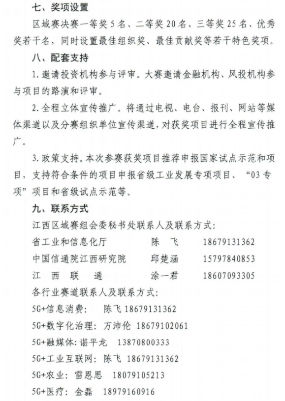关于开展第五届“绽放杯”5G应用征集大赛江西区域赛的通知