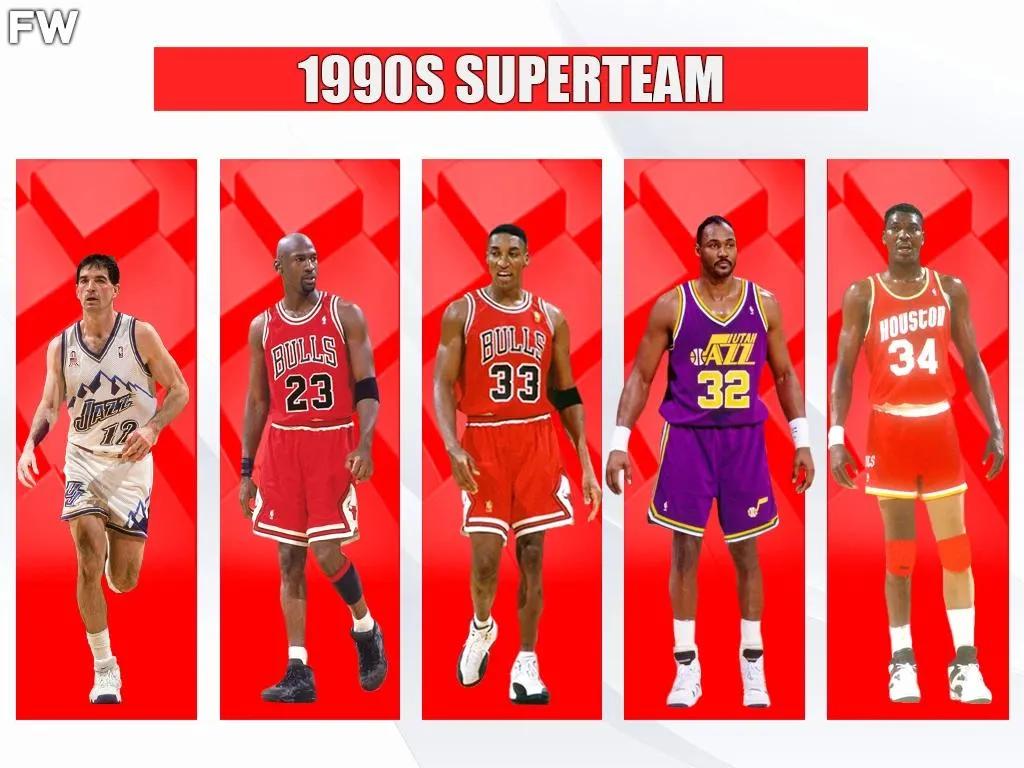 00年代的nba中锋有哪些(美媒列出了90年代00和10年代各自最强的超级球队阵容，哪组最强)