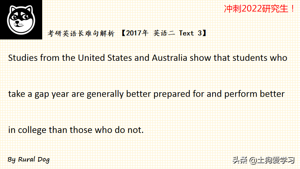 冲刺2022研究生！2017年考研 英语二 Text 3(3)，长难句解析