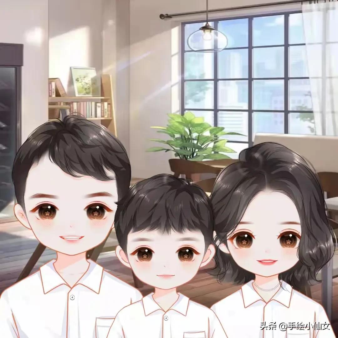 换一换你的头像吧幸福卡通全家福漫画 减龄可爱 童心未泯