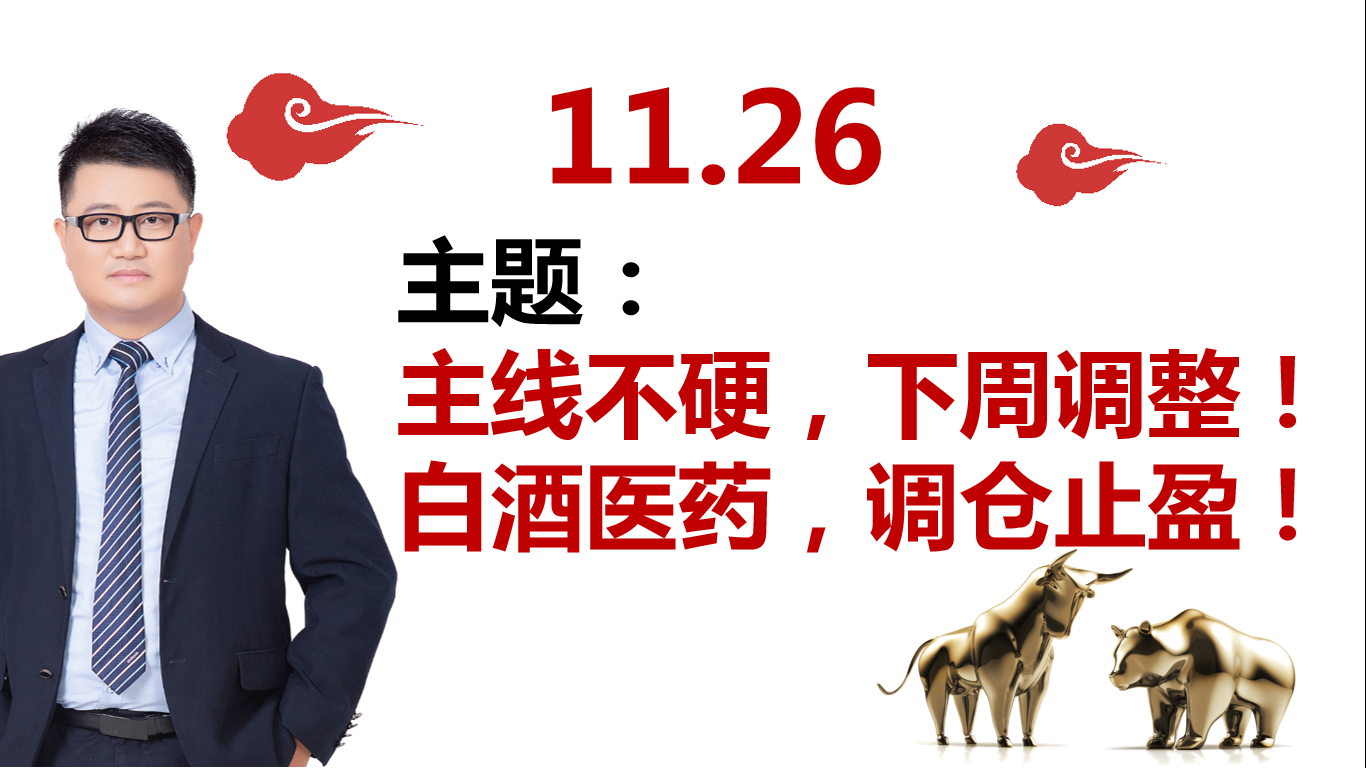 11.26股评：主线不硬，下周调整！白酒医药，调仓止盈