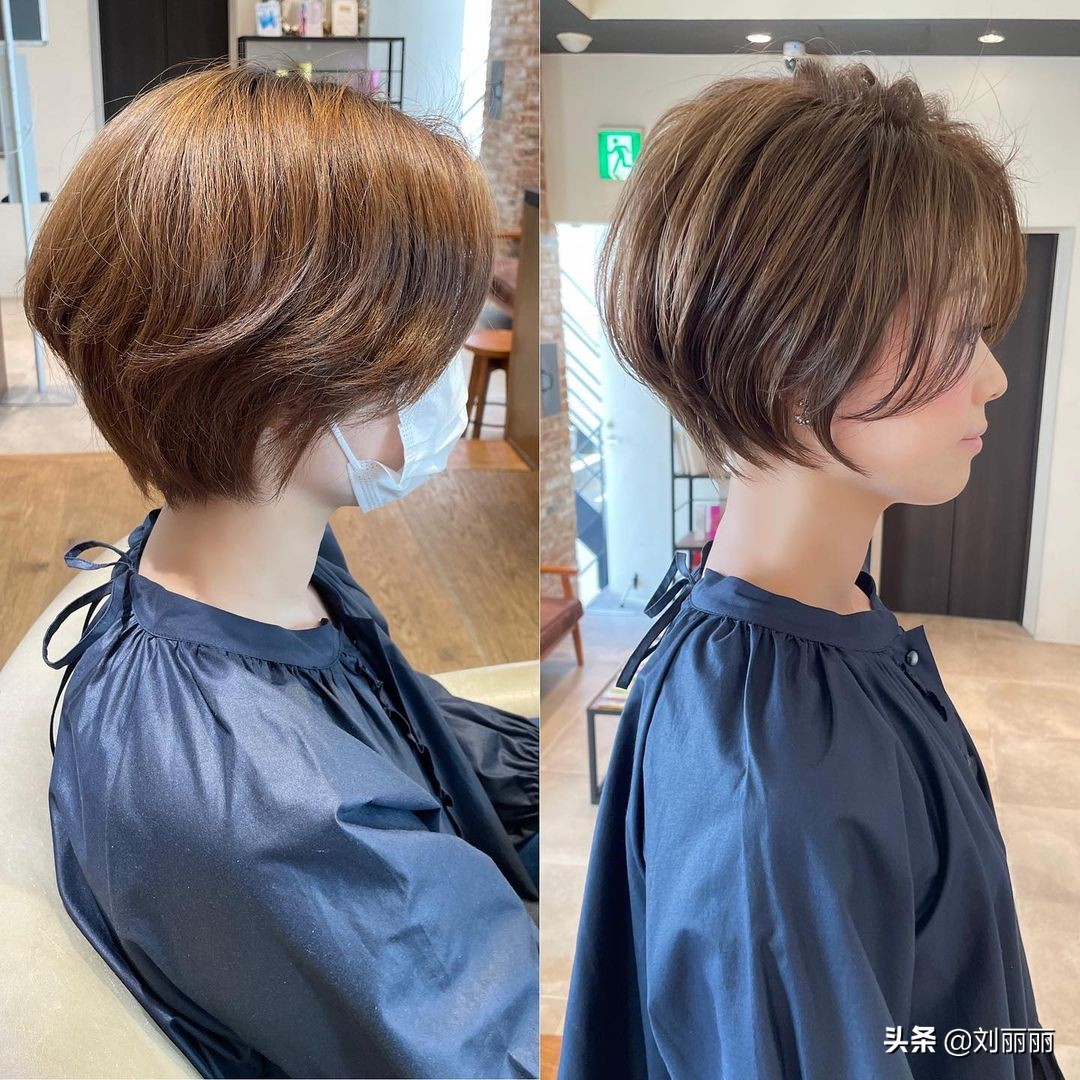 带有层次的短发还可以把整个头型修饰得十分的立体,让扁平的后脑勺也