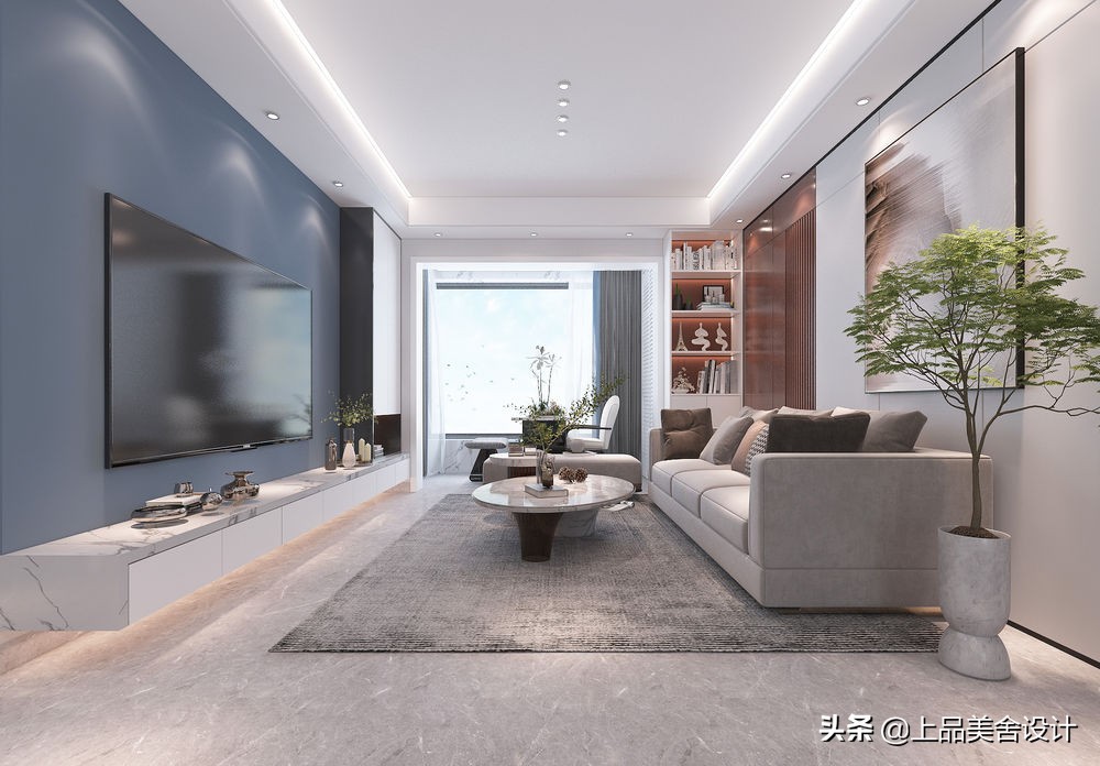 看他家将130㎡打造现代风，全房白色调，点缀跳色超显个性与时尚