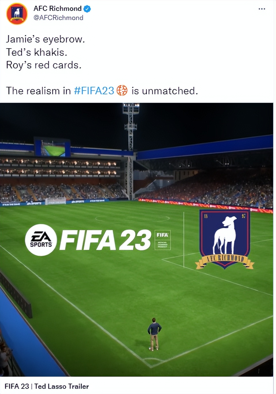 美式足球游戏(虚拟球队AFC Richmond现身《FIFA23》，该球队原型是水晶宫？)