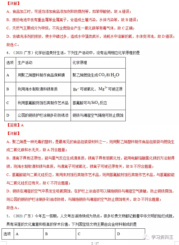 近五年高考化学“真题”分项汇编，冲刺高分一定要练！速速收藏