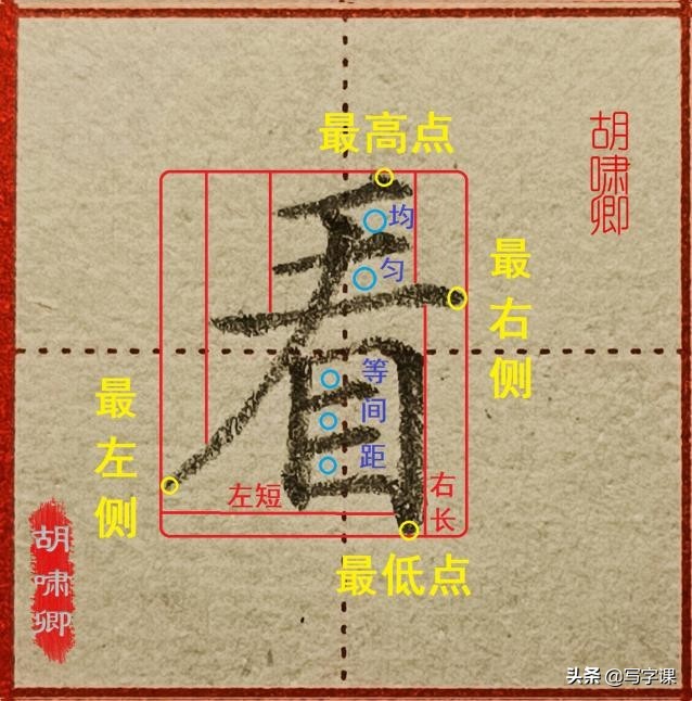 干货！精讲16个常用字，图解结构、技法总结，帮你写出漂亮的字