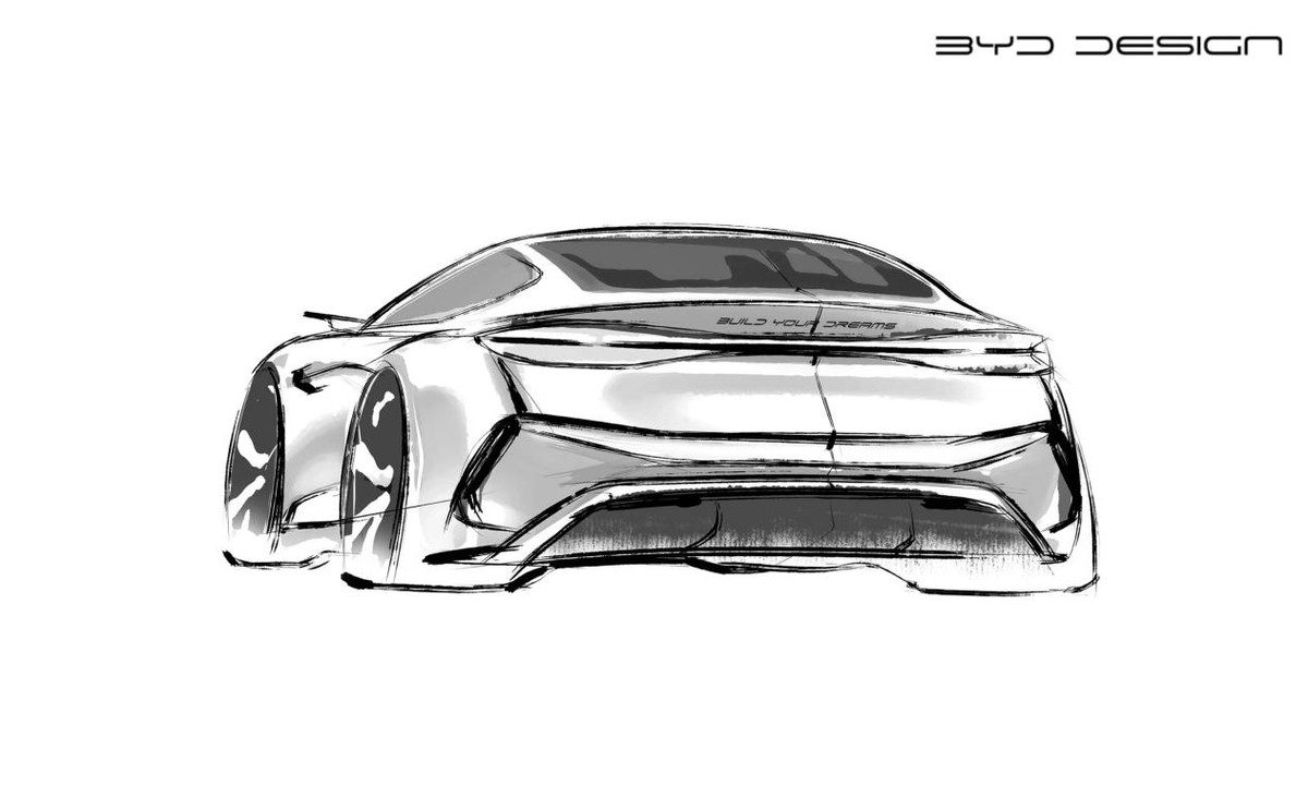 Model3对手出现，比亚迪“海豹”设计手稿曝光