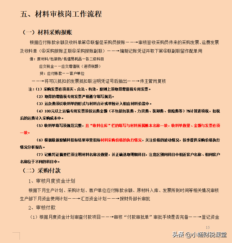 不愧是10年经验的老会计，编制的财务各岗位工作流程，真让人佩服