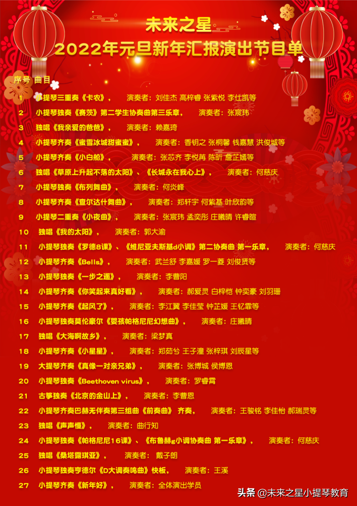 未来之星2022年元旦迎新汇报演出圆满成功-小提琴培训机构