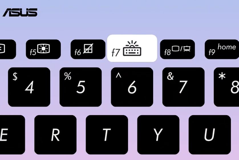 華碩大多數筆記本開啟鍵盤背光的快捷鍵,基本都在上方f快捷鍵這一行