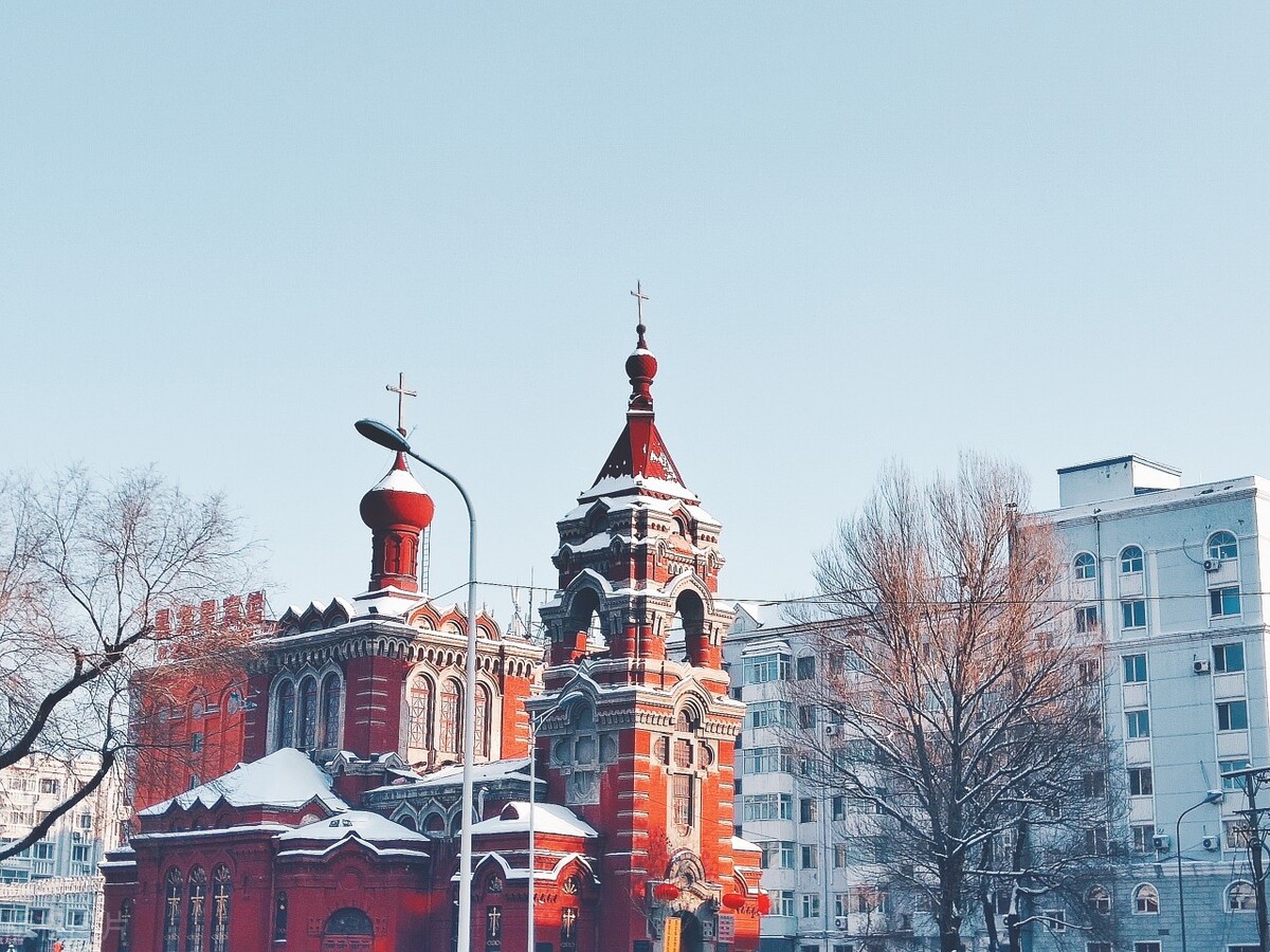 冬天索菲亚教堂图片