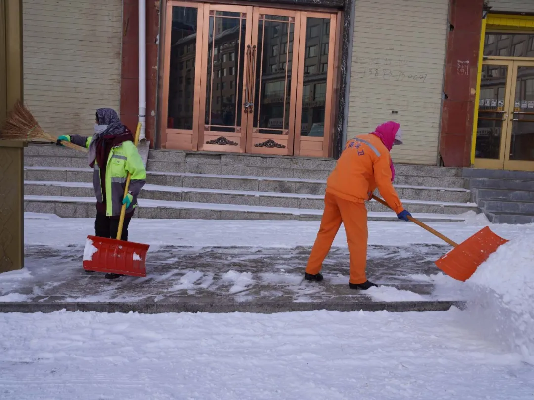 临潭：干部群众齐上阵 清扫积雪暖民心