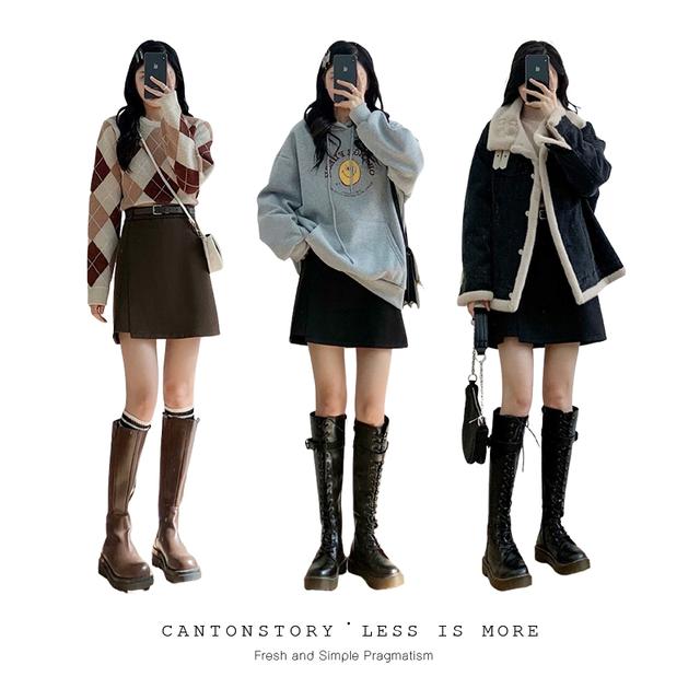 冬季短裙搭配什么上衣好看冬季短裙穿搭女高级感