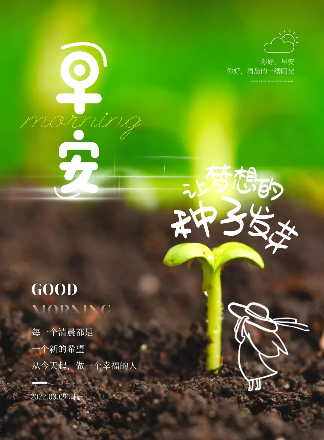 早上好图片正能量语录,激励自己的句子,阳光向上