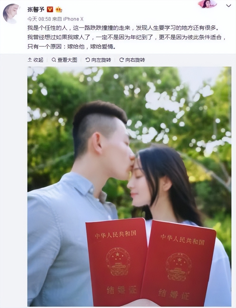 张馨予婚史简介图片