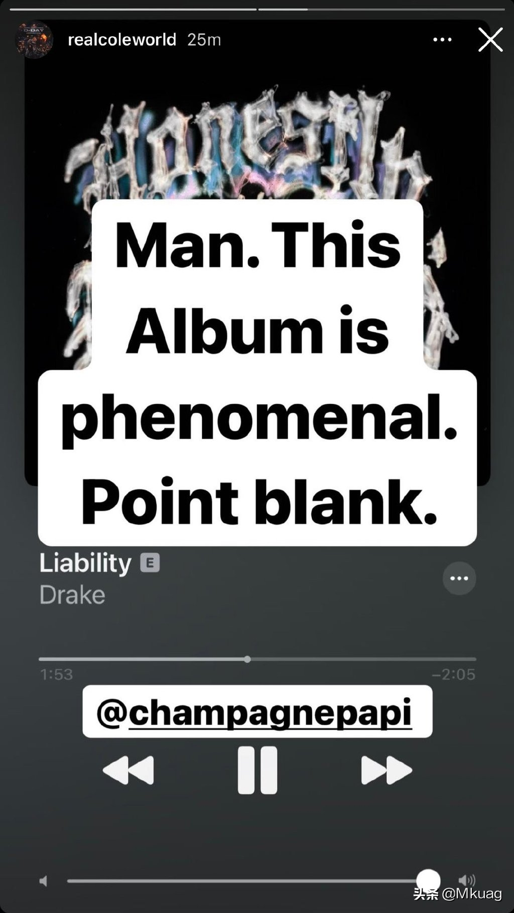 说真的，完全不用担心 Drake 的《Honestly, Nevermind》