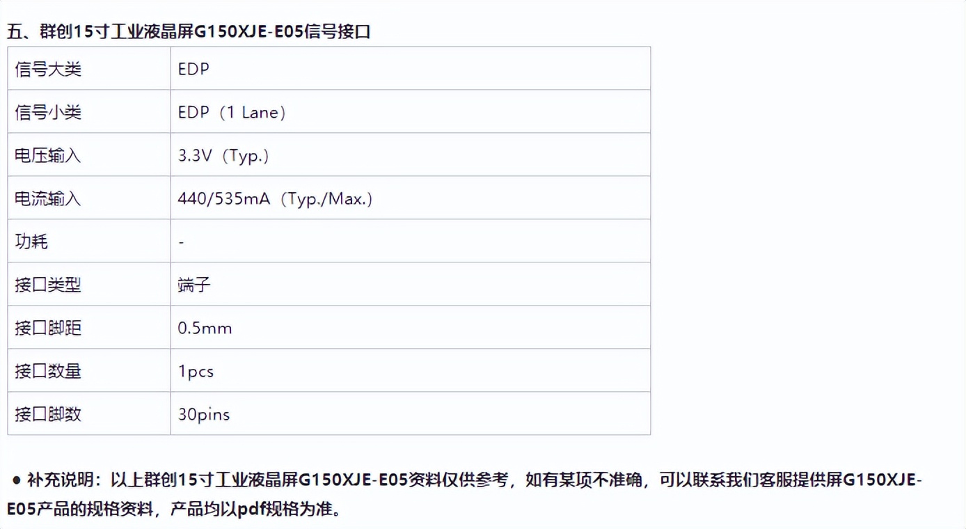 群创15寸工业显示屏G150XJE-E05-台系15寸工业屏