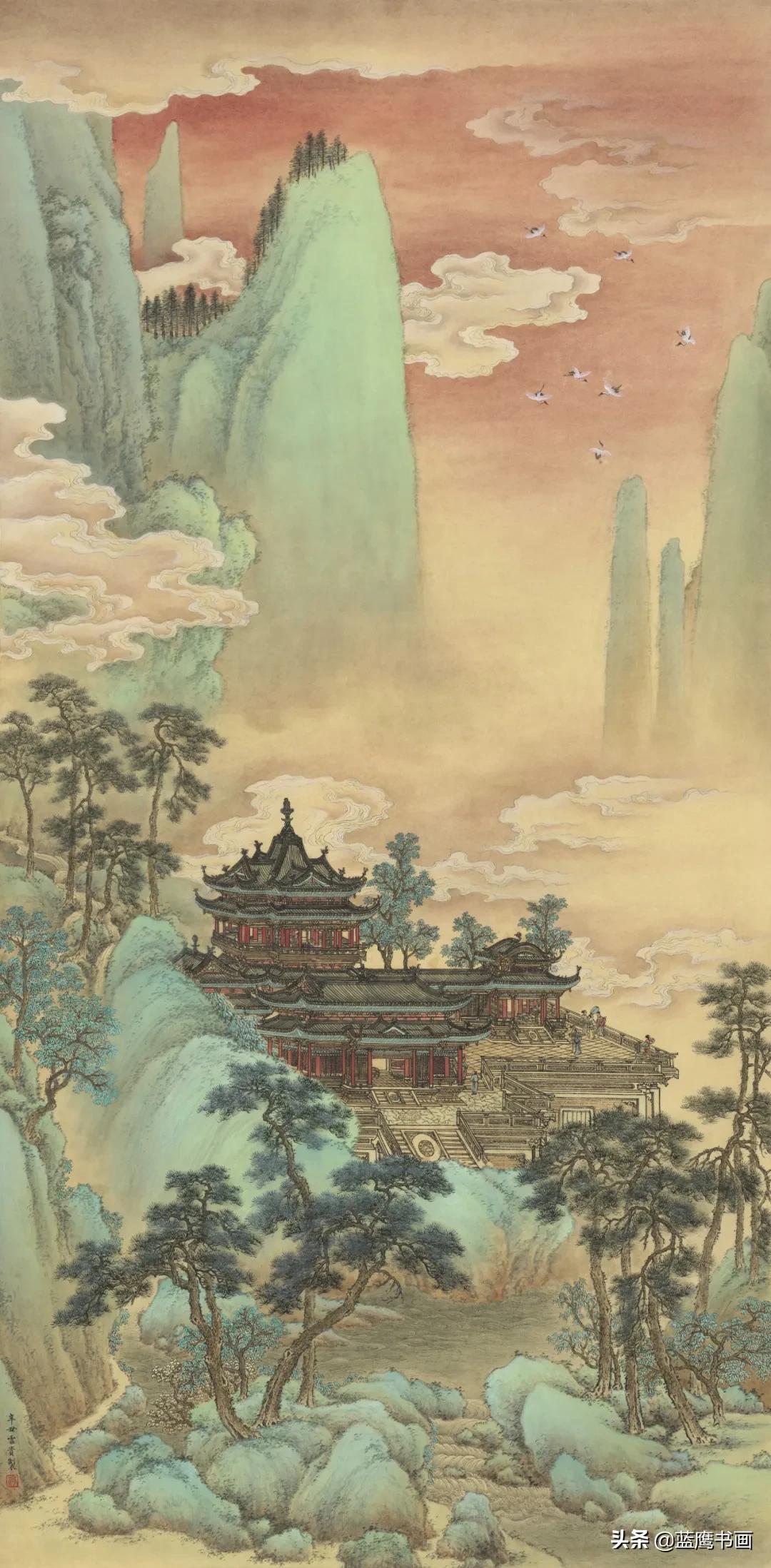 《仙山楼阁图》纵134×66cm 纸本师父常说:学画捷径就是没有捷径,历代